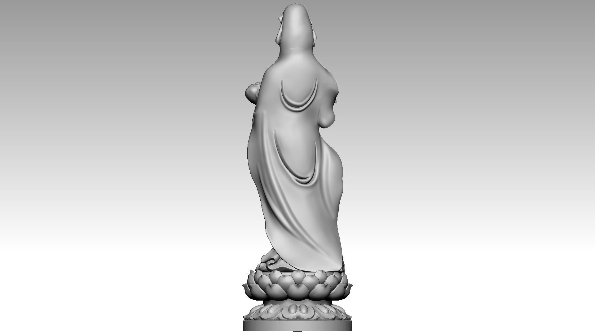 Avalokiteshvara Buddha holding the wish-fulfilling Stick 3D print model_4