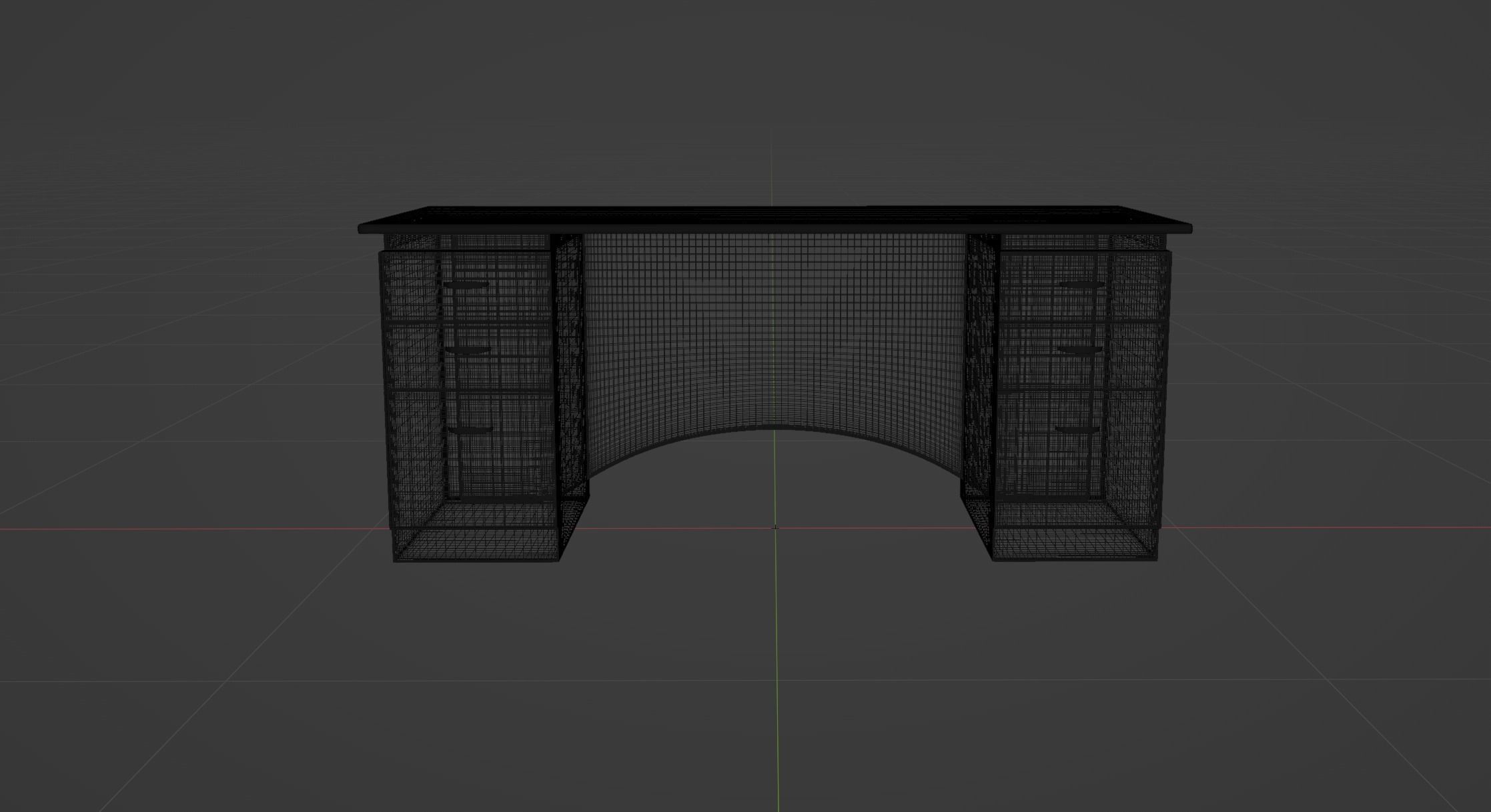 Curved Executive Desk 3D model_4