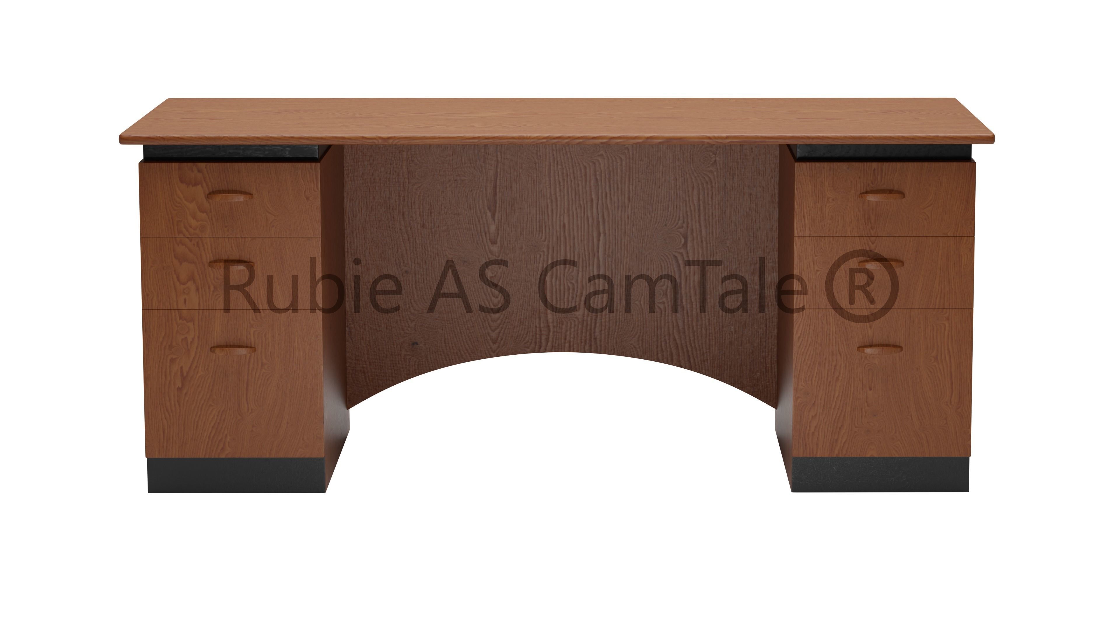 Curved Executive Desk 3D model_1