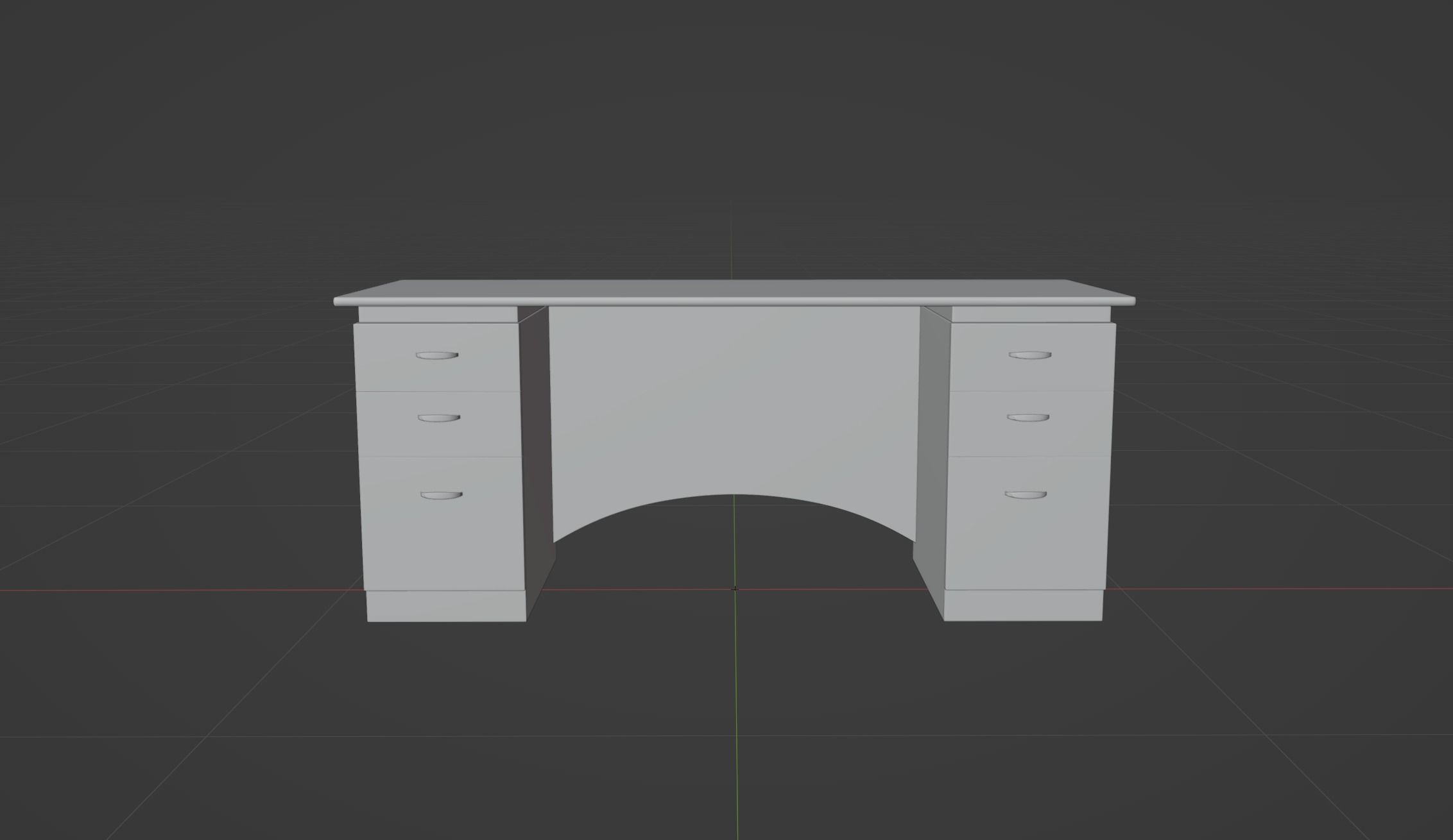 Curved Executive Desk 3D model_3