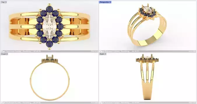 Digital Preciousness Custom-made ring in 3D modeling 3D print model