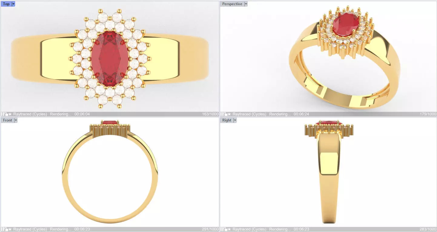 Digital Preciousness Custom-made ring in 3D modeling 3D print model