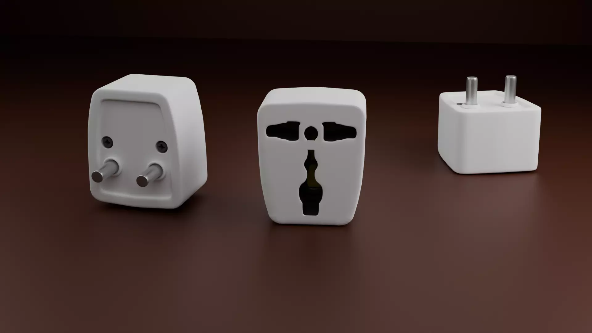 Universal Power Adapter with animation Free 3D model