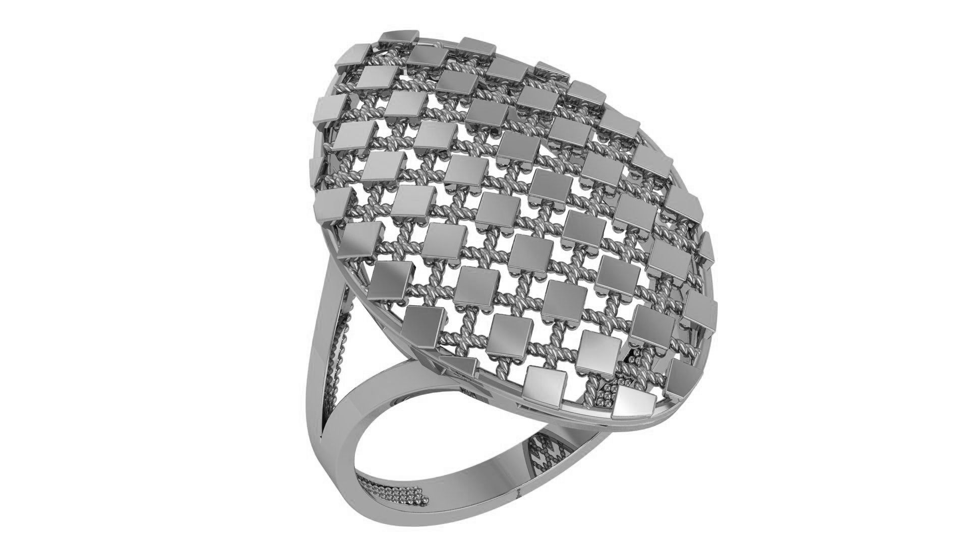 Fusion Wire Mesh Plain Gold Ring 3dm stl renders details 3D print model_2