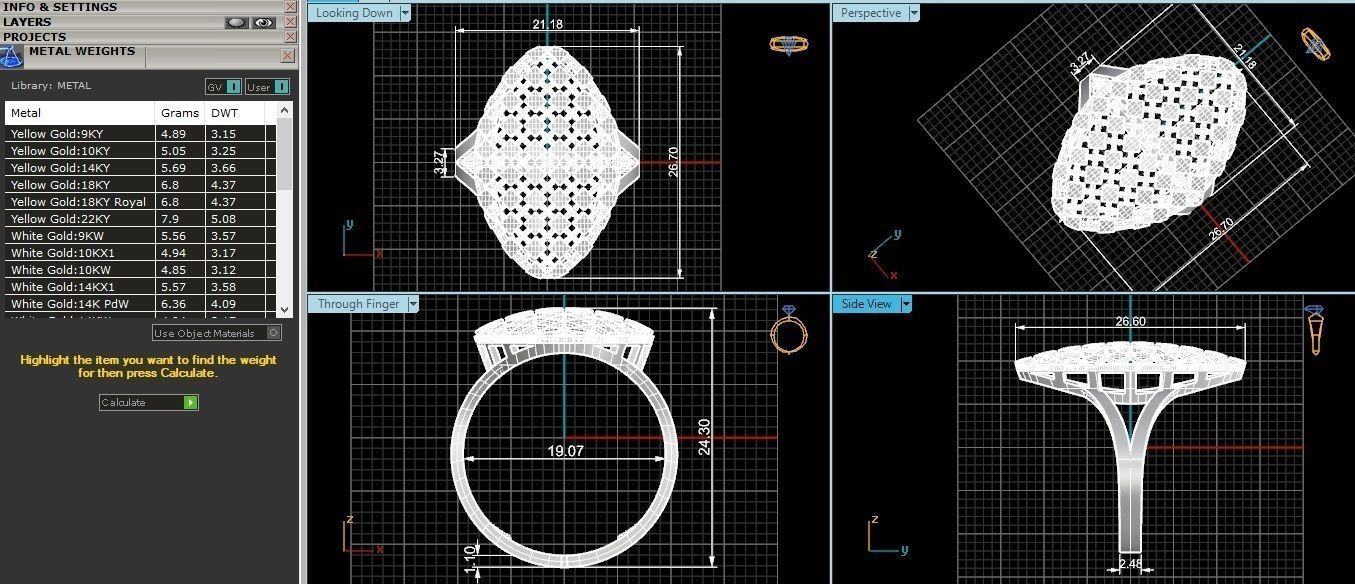Fusion Wire Mesh Plain Gold Ring 3dm stl renders details 3D print model_3