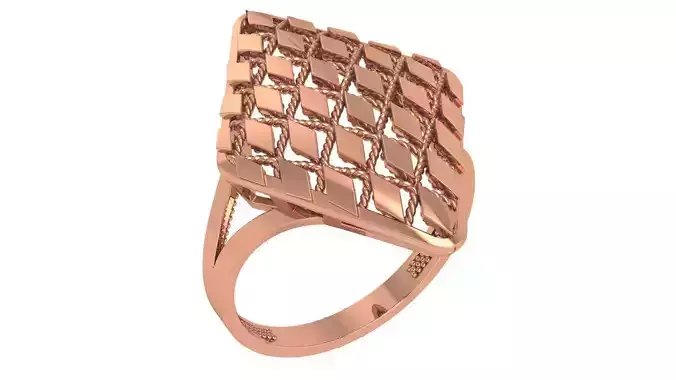 Fusion Wire Mesh Plain Gold Ring 3dm stl renders details 3D print model