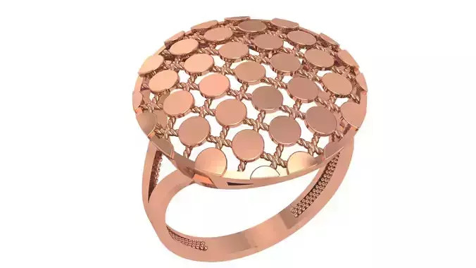 Fusion Wire Mesh Plain Gold Ring 3dm stl renders details 3D print model