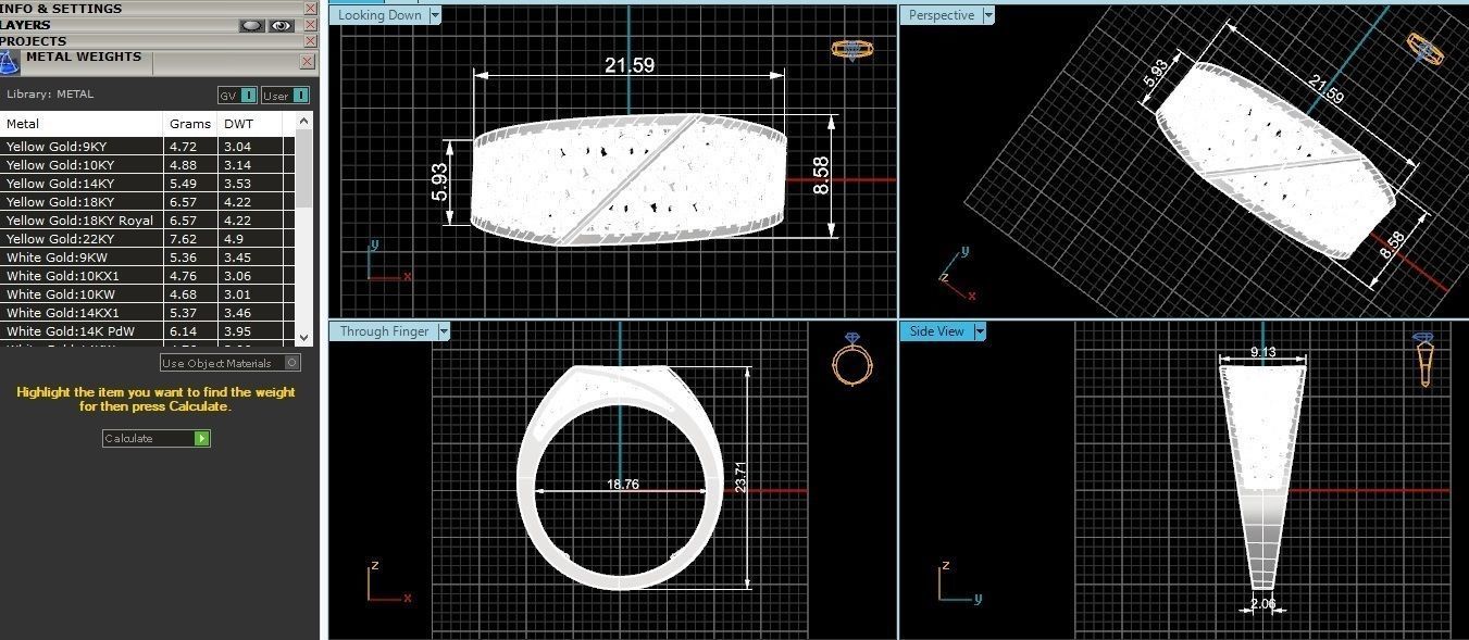 Fusion Wire Mesh Plain Gold Ring 3dm stl renders details 3D print model_3