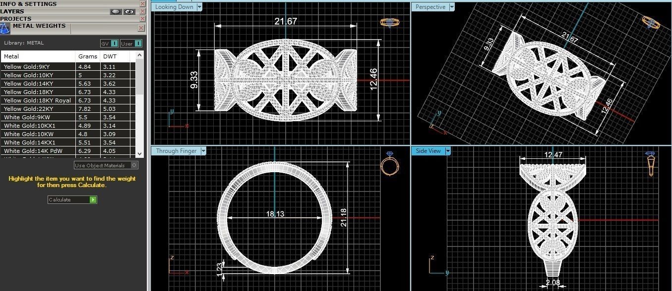 Fusion Wire Mesh Beads Plain Gold Ring 3dm stl renders details 3D print model_3
