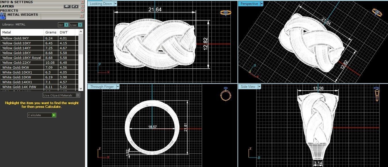 Ribbon Wire Plain Gold Ring 3dm stl renders details 3D print model_3