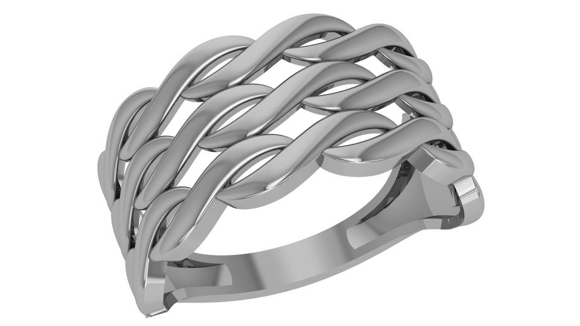 Fusion Wire Mesh Plain Gold Ring 3dm stl renders details 3D print model_2