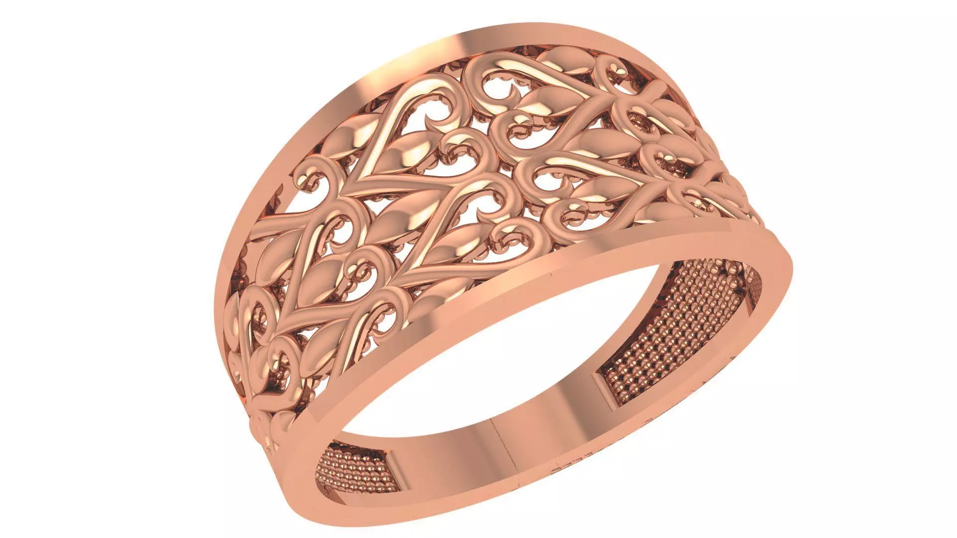 Fusion Wire Mesh  Plain Gold Ring 3dm stl renders details 3D print model_0