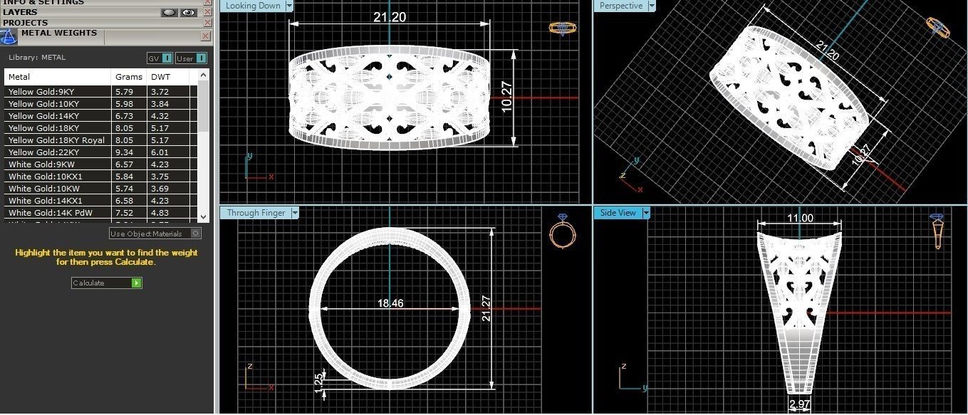 Fusion Wire Mesh  Plain Gold Ring 3dm stl renders details 3D print model_3