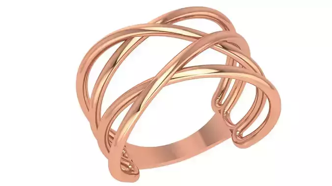 Fusion Wire Mesh Plain Gold Ring 3dm stl renders details 3D print model