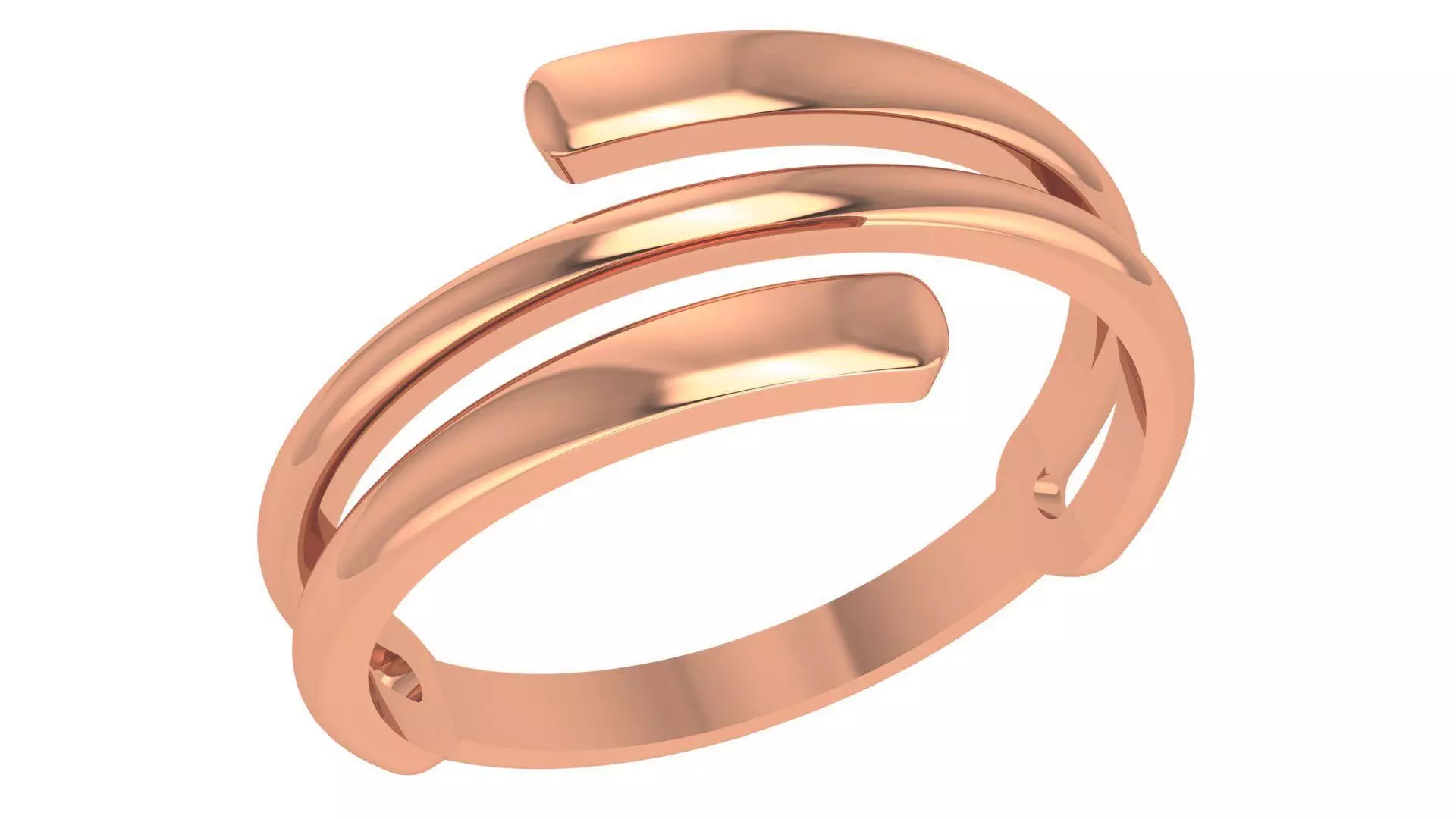 Wire Plain Gold Ring 3dm stl renders details 3D print model_0