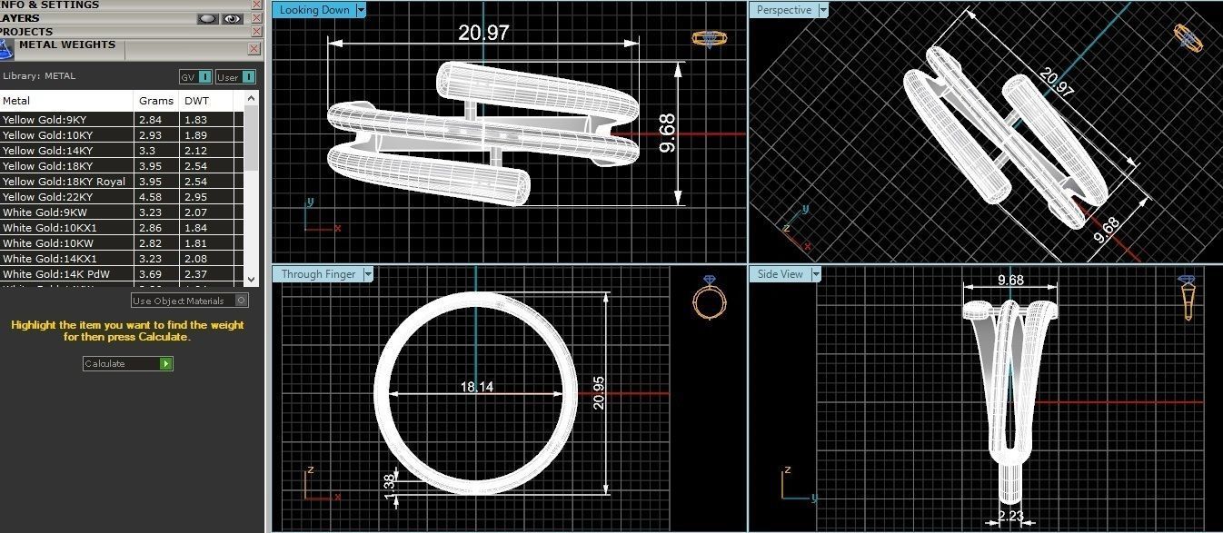 Wire Plain Gold Ring 3dm stl renders details 3D print model_3