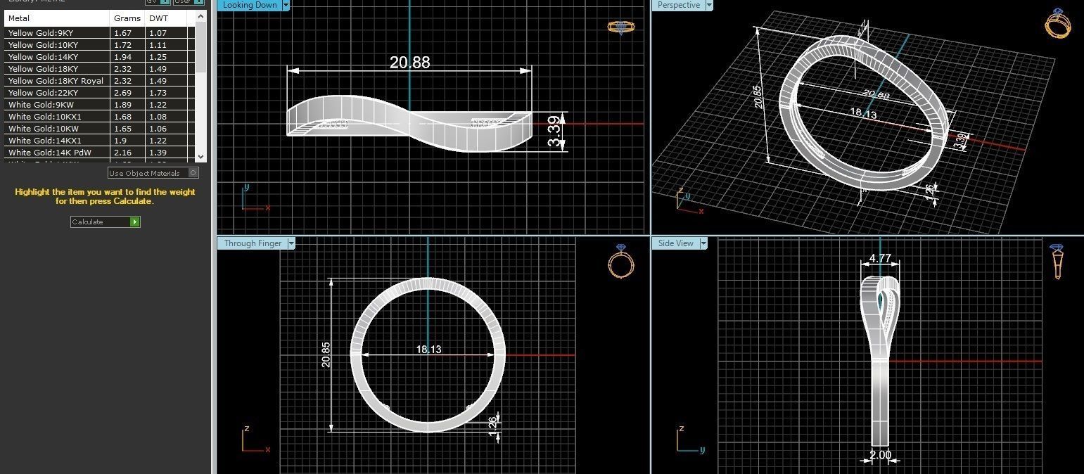 Thin Wire Plain Gold Ring 3dm stl renders details 3D print model_3