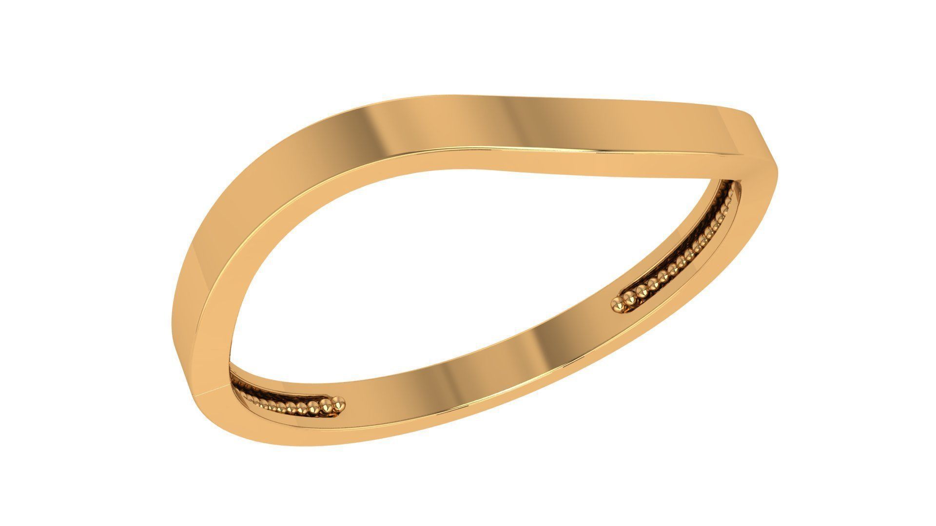 Thin Wire Plain Gold Ring 3dm stl renders details 3D print model_1