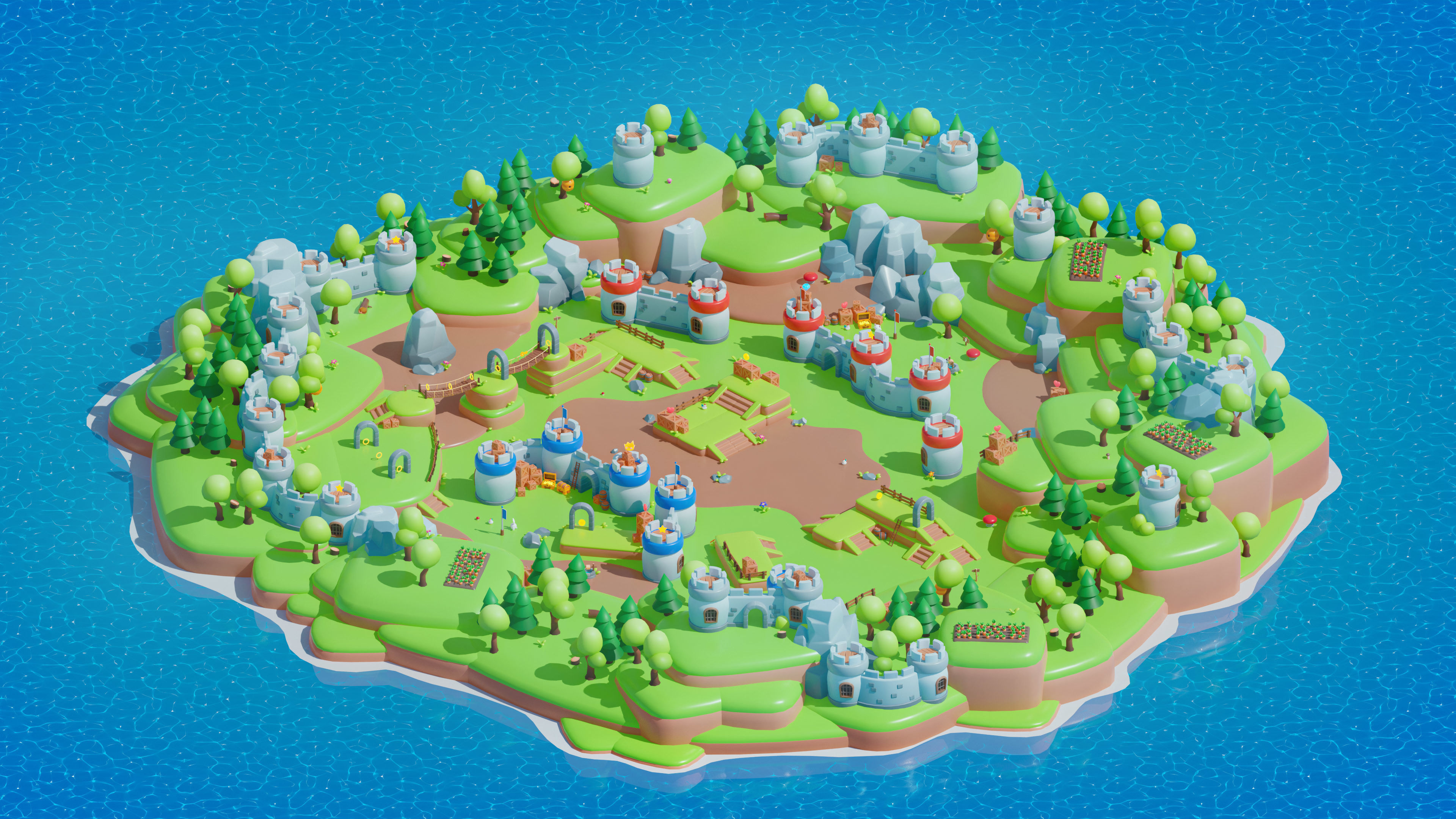 Kingdom Low-poly 3D model_4