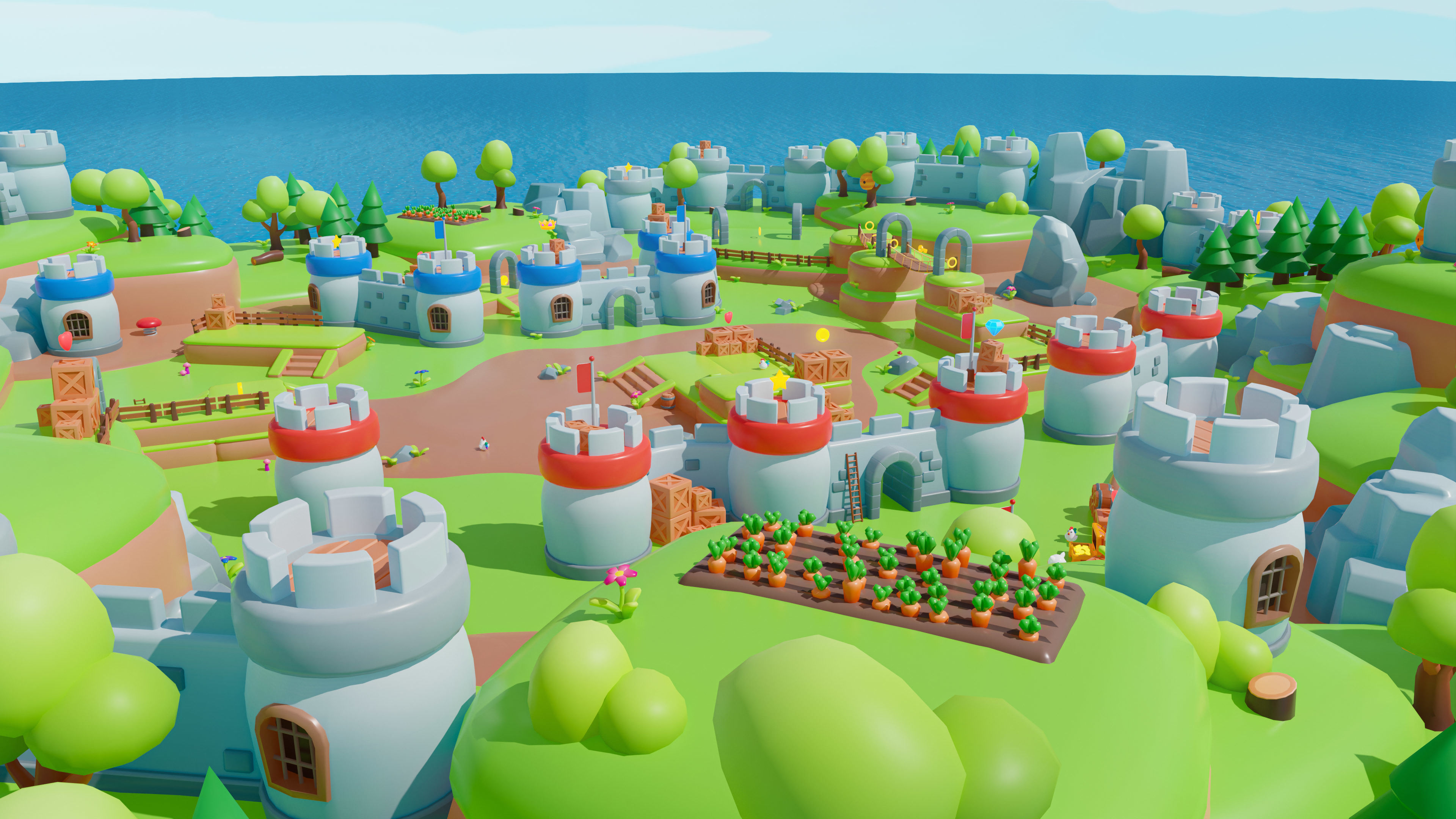 Kingdom Low-poly 3D model_6