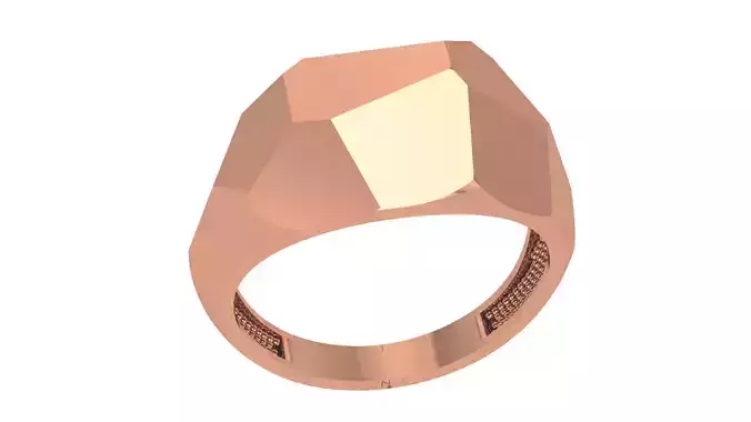 Geometric Plain Gold Ring 3dm stl renders details