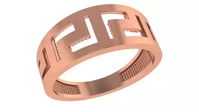 z Wire Plain Gold Ring 3dm stl renders details
