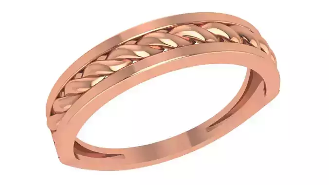 Rope Wire Chain Plain Gold Ring 3dm stl renders details 3D print model