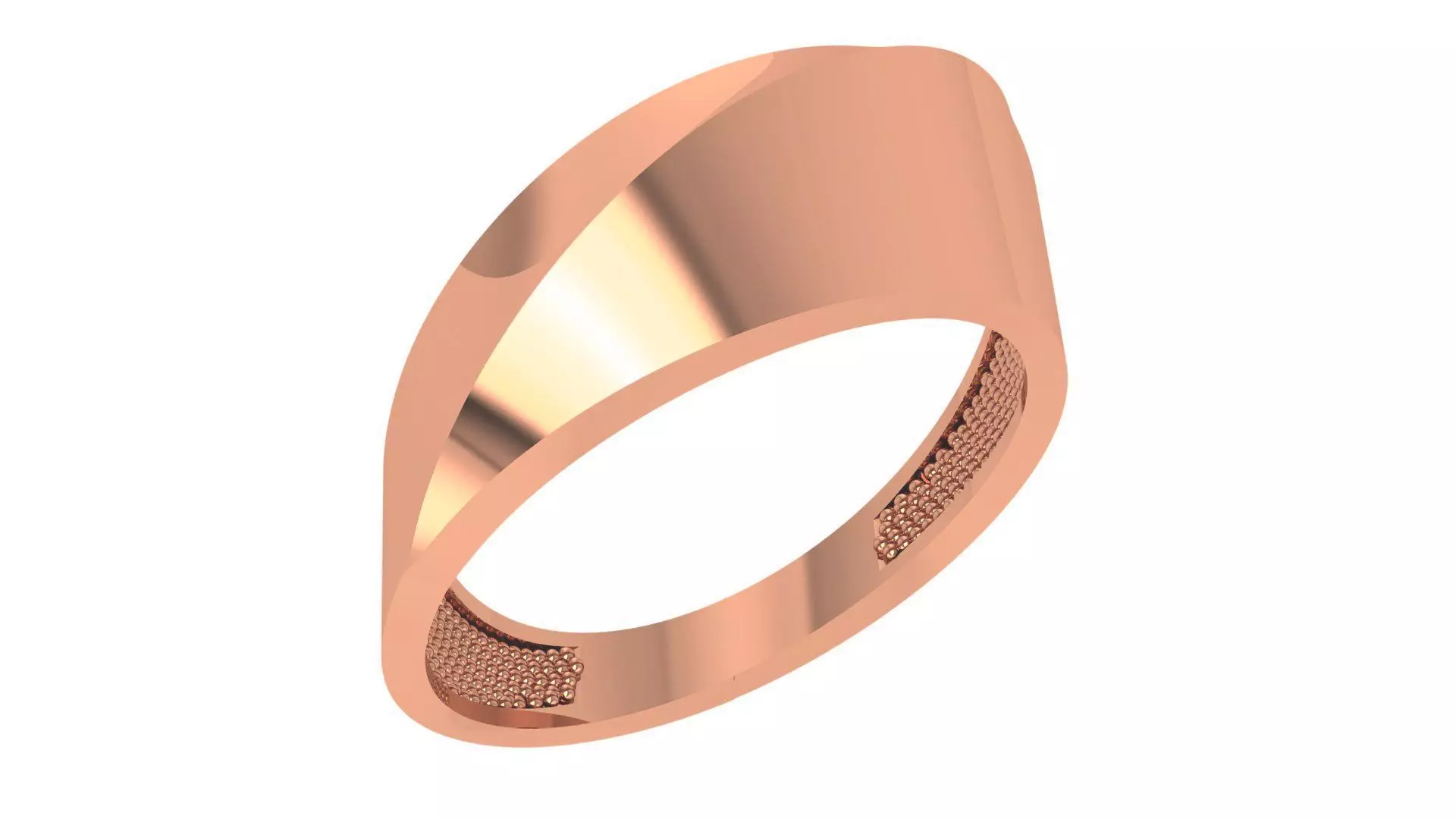 Edge Plain Gold Ring 3dm stl renders details 3D print model_0