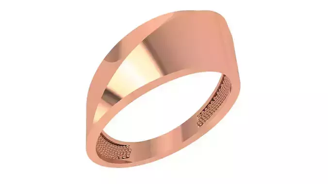 Edge Plain Gold Ring 3dm stl renders details
