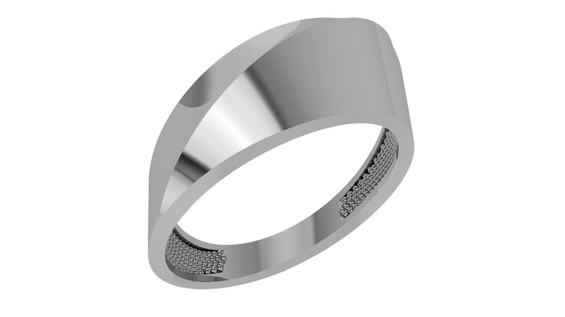 Edge Plain Gold Ring 3dm stl renders details 3D print model_2