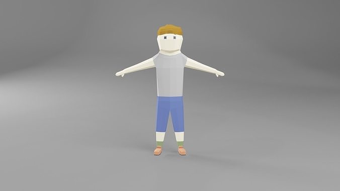 Man in shorts Free 3D model