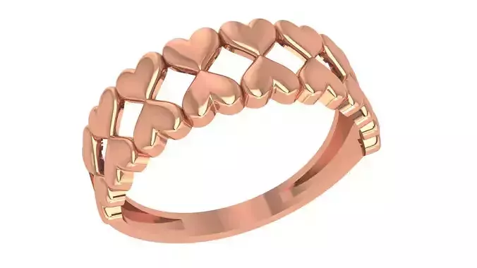 Heart Love Valentine Plain Gold Ring 3dm stl renders details 3D print model