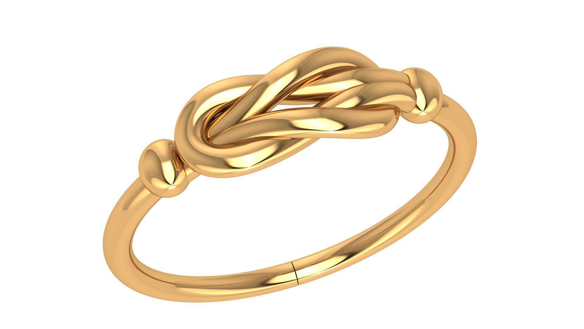 Wire Mesh Knot Plain Gold Ring 3dm stl renders details 3D print model_1
