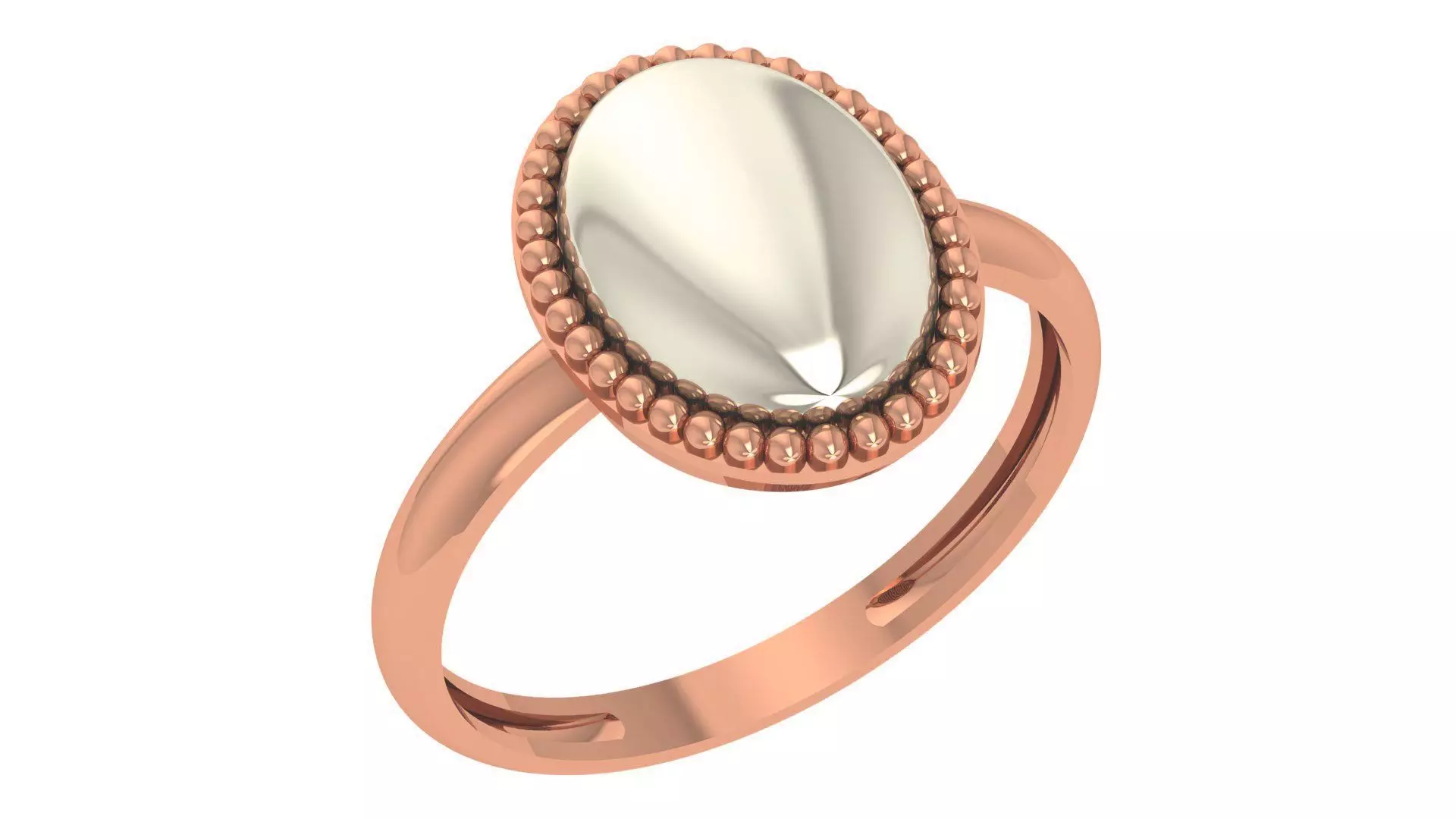 Bowl Head Plain Gold Ring 3dm stl renders details 3D print model_0