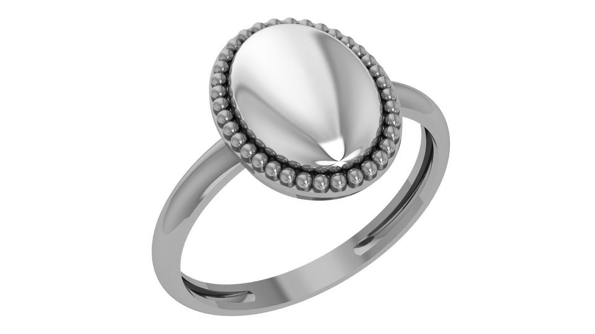 Bowl Head Plain Gold Ring 3dm stl renders details 3D print model_2