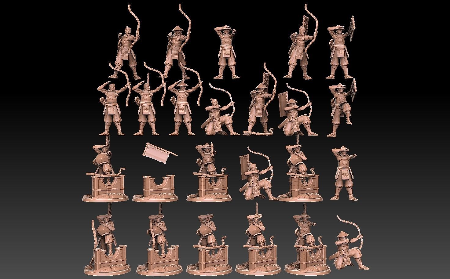 Ashigaru Archer Regiment 3D print model_1