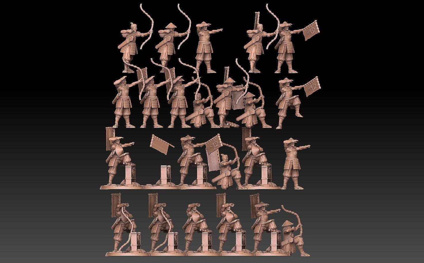 Ashigaru Archer Regiment 3D print model_6