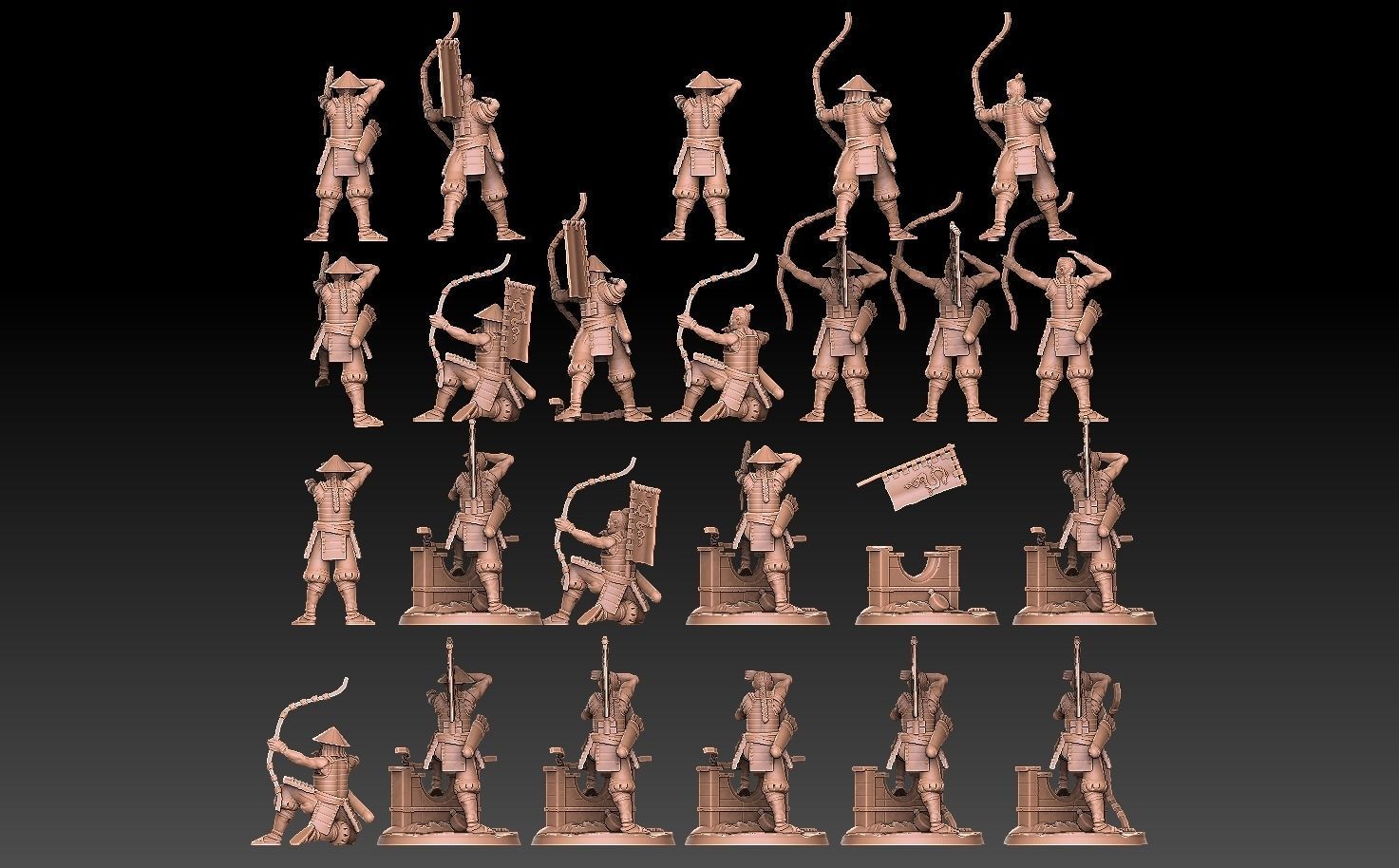 Ashigaru Archer Regiment 3D print model_2