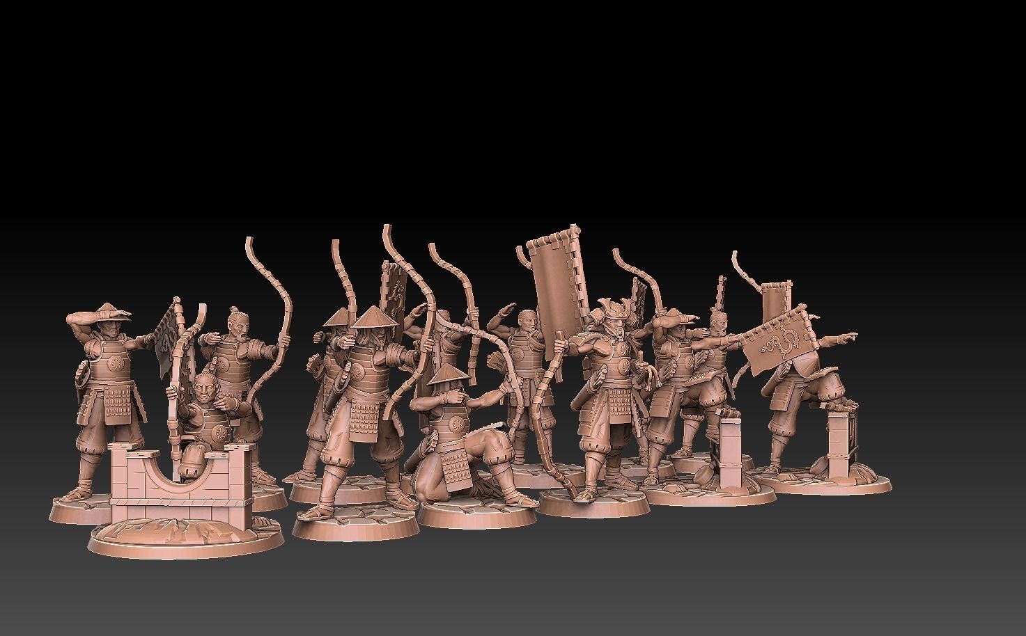 Ashigaru Archer Regiment 3D print model_10