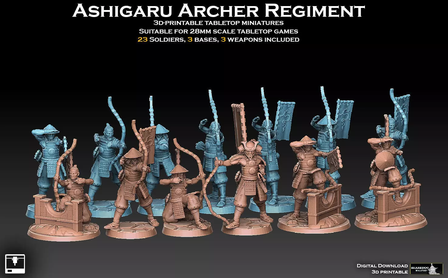 Ashigaru Archer Regiment 3D print model_0