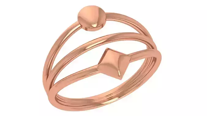 Wire Mesh Plain Gold Ring 3dm stl renders details