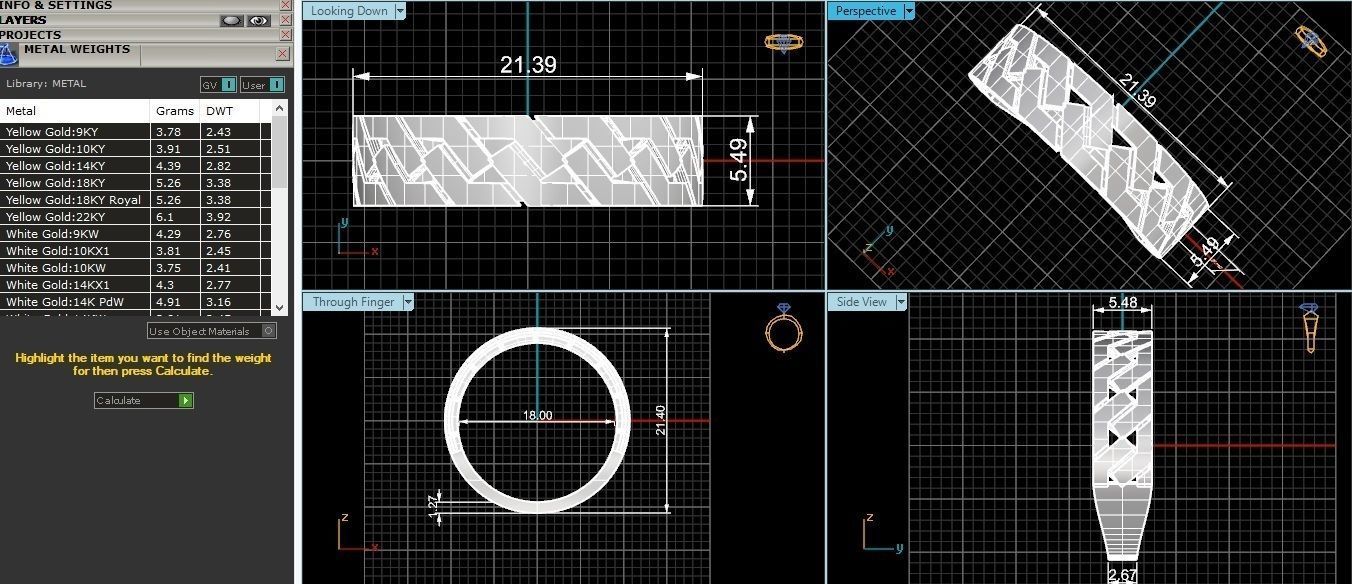 Cuban Chain Link Plain Gold Ring 3dm stl renders details 3D print model_3