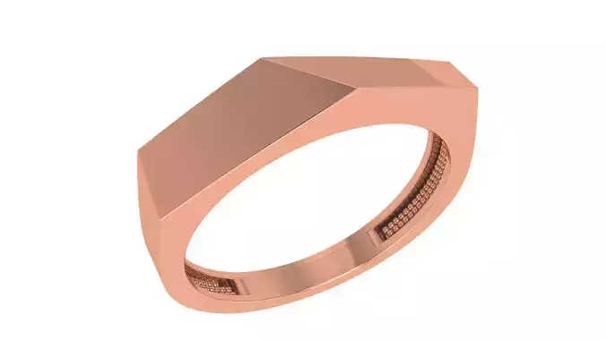 Geometric Plain Gold Ring 3dm stl renders details