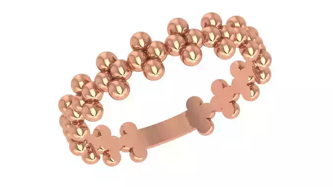 Beads Balls Bubble Plain Gold Ring 3dm stl renders details 3D print model