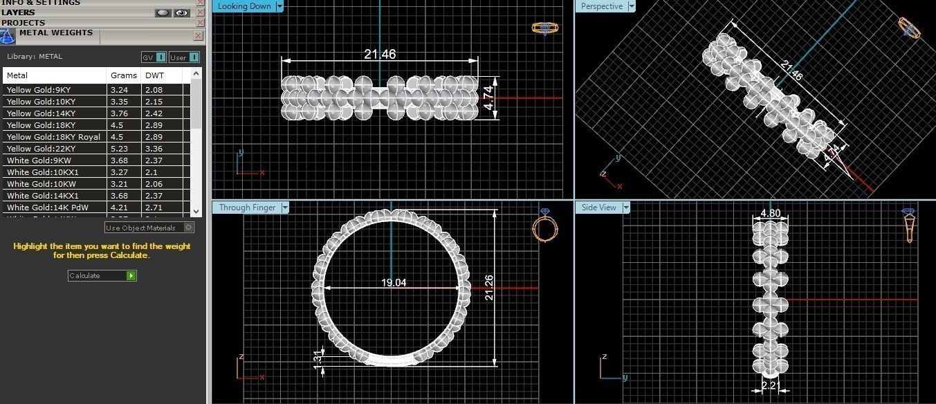 Beads Balls Bubble Plain Gold Ring 3dm stl renders details 3D print model_3