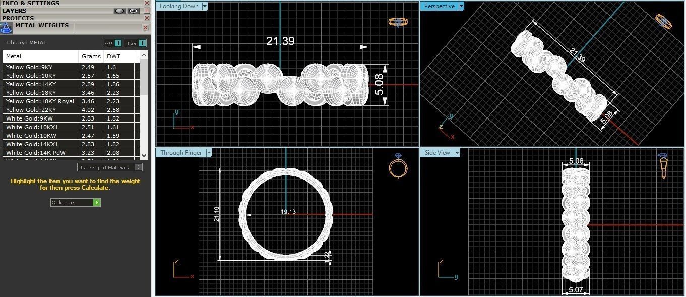 Beads Plain Gold Ring 3dm stl renders details 3D print model_3