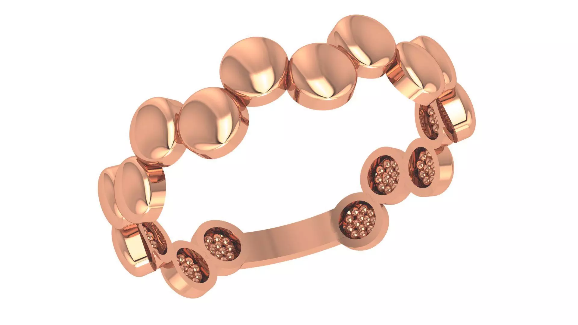 Beads Plain Gold Ring 3dm stl renders details 3D print model_0