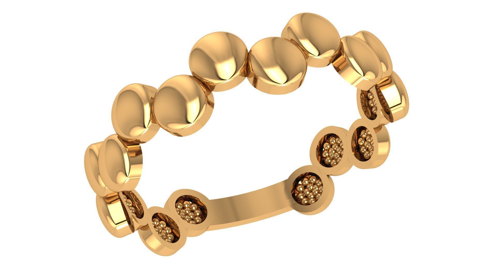 Beads Plain Gold Ring 3dm stl renders details 3D print model_1