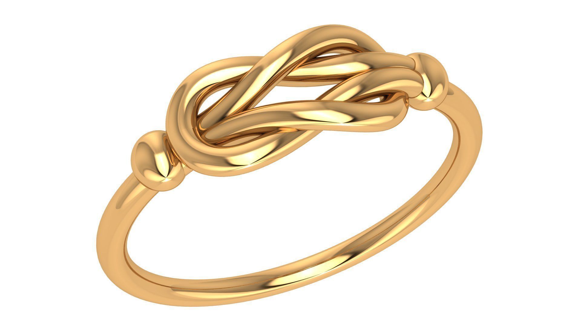 Wire Knot Plain Gold Ring 3dm stl renders details 3D print model_1