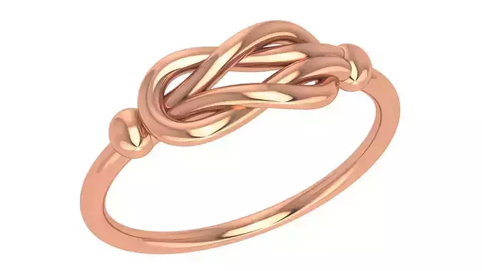 Wire Knot Plain Gold Ring 3dm stl renders details 3D print model